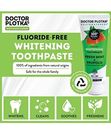 Dr. Plotka's Natural Fluoride-Free Whitening Toothpaste | Organic Propolis & Mint | Sensitive Teeth & Gums | 3oz Tube - Buy Online on GoSupps.com