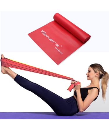 Resistance Bands Skin-Friendly Exercise Band 1.5 m Workout Resistance Bands for Women and Men Ideal for Leg Stretch Training Yoga Pilates Fitness Rehab Red 0.45