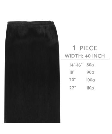 35cm 80g Deep Black Real Hair Extensions - Remy Sew In Wefts for Tresses | Breathe Easy Quality - Buy Online on GoSupps.com