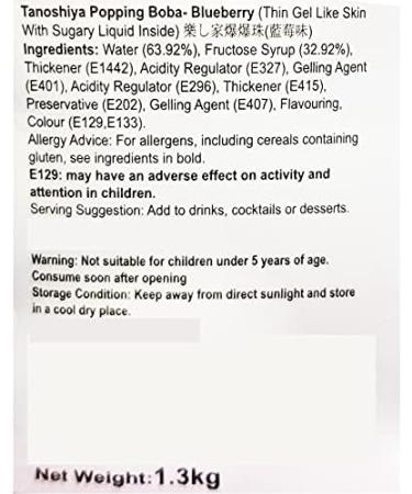 WaNaHong Blueberry Popping Boba Pearl 1.3 KG - Perfect for Prosecco and Cocktails - Buy Online on GoSupps.com