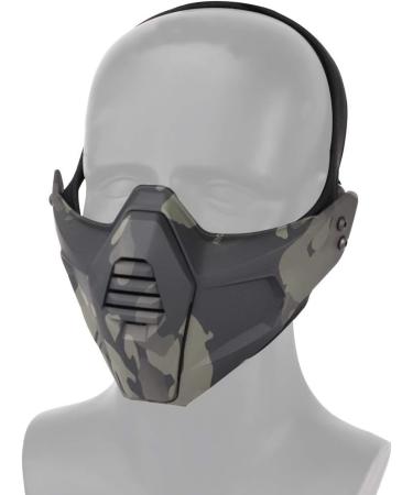 Atairsoft 3D Tactical Half Face Mask - Protective Military Paintball Mask for Outdoor Activities & Halloween - CS Hunting Accessories McBk - Buy Online on GoSupps.com
