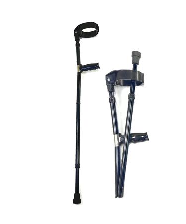 LINYUES Medical Elbow Crutch Folding Aluminum Walking Stick Lightweight Height Adjustable Telescopic Forearm Crutch Ergonomic Cuff for Women Men Black