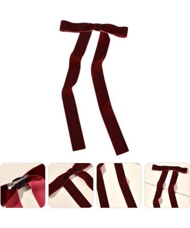 minkissy Bridal Velvet Barrette Hair Pin Hair Barrettes Hair Clip Ribbon Hair Bow Clip Girl Hair Bows Hair Bowknot Barrette Bow Barrette Hair Bowknot Clip Hair Bowknot with Tassel Long - Buy Online on GoSupps.com