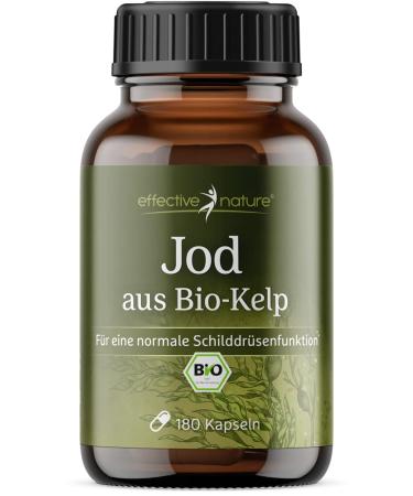 High -dosed iodine capsules - 180 capsules 6 -month supply - Natural iodine from Bio -Kelp - 150 MCG iodine per capsule - for normal thyroid function