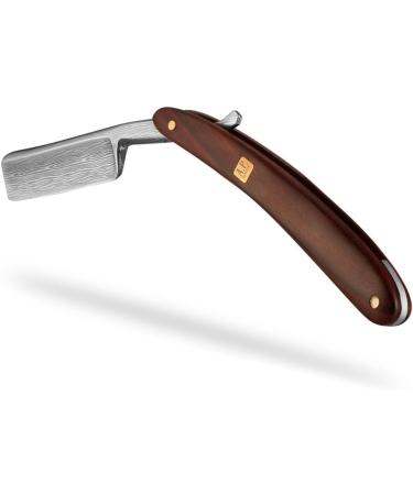A.P. Donovan Luxury 7/8 Razor with Damask Pattern - Hardened Non-Rust Blade & Mahogany Grip - Elegant Wooden Box Included - Buy Online on GoSupps.com