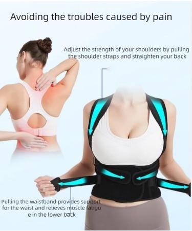 Back posture correction with spinal support correction with anti hunchback corrector (black Large) Large Black - Buy Online on GoSupps.com