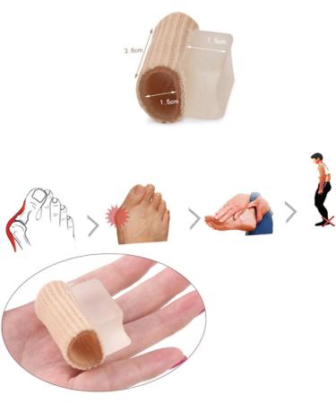 Healifty Silicone Gel Toe Separator Caps - Hammer Toe Sleeves for Toe Cushion Brace and Eversion Correction - 1 Pair Beige - Buy Online on GoSupps.com
