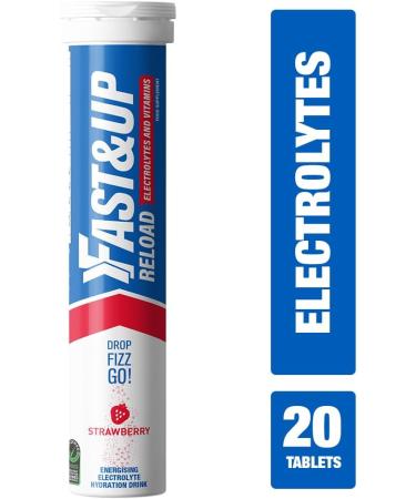 Fast&Up Reload Strawberry - Instant Electrolytes & Hydration - 20 Effervescent Tablets Strawberry 20 Count (Pack of 1) - Buy Online on GoSupps.com