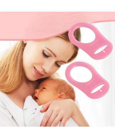 Lmyzcbzl Silicone Dummy Clips Adapter - 2 Pcs Pink Button Ring Pacifier Clip Adapter - Buy Online on GoSupps.com