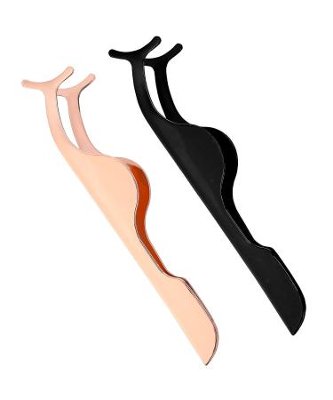 Sibba 2-Piece Lash Tweezers & False Eyelash Extensions Kit | Curler Supplies, Applicator Tool, Curved Angled Clip Holder | Eye Makeup Removal Set - Buy Online on GoSupps.com