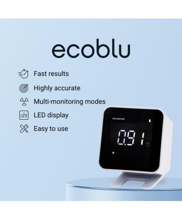 Ecosense EB100 Ecoblu Home Radon Detector - Continuous Monitoring Easy to Use Accurate Results Every 10 Minutes - International Shipping - Buy Online on GoSupps.com