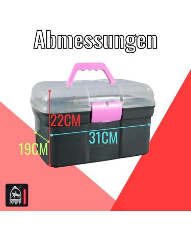 PFIFF 100576 Children's Grooming Box | 6-Piece Horse Care Kit in Grey - Ideal for Kids - Buy Online on GoSupps.com
