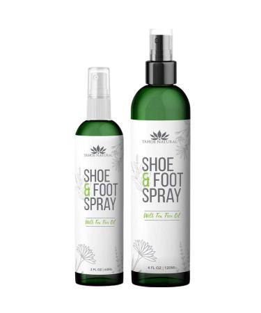 Bare Plants Shoe Deodorizer Smell Eliminator - Foot Spray Odor Eliminator and Eaters for Shoes - Tea Tree Flavor Natural Shoe Deodorizer Spray Perfect for Boots, Sneakers and Loafers (2 Bottles) 2 Piece Assortment