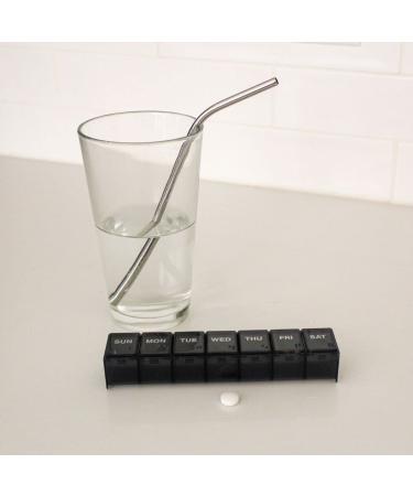 Ezy Dose Weekly Pill Organizer & Vitamin Case - 7-Day Medicine Box with Medium Compartments, Black - Made in USA - Buy Online on GoSupps.com