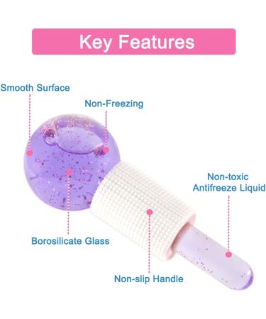 Face Ice Globes- Perfect Beauty Tool to Reduce Puffiness and Redness Ice Globes for Face- Brighten Skin & Enhance Your Natural Glow Facial Ice Globes -Tighten Skin and Reduce Fine Lines Purple - Buy Online on GoSupps.com