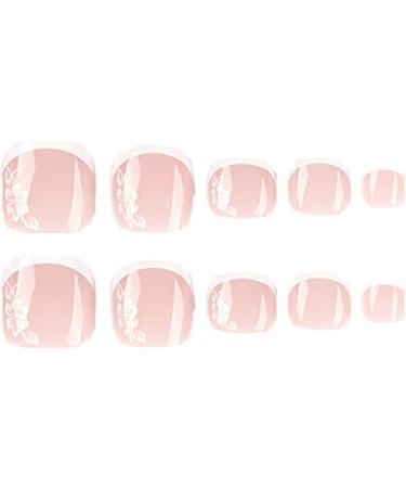 Full Cover Toenails French Tips Press On Toenails White Artificial Toenails With White Line Toenails Art Decorations Press On Toenails French False Toenails White Artificial Toenails Art Decoration - Buy Online on GoSupps.com
