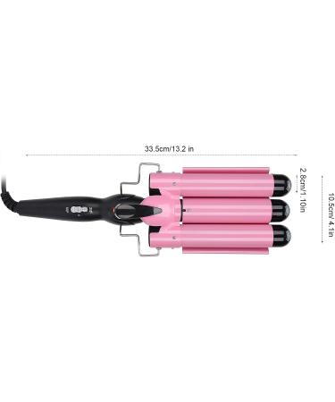 3 Barrel Curling Iron Wand Adjustable Hair Crimpers Hair Styling Tool Hair Curler Waver Crimper for Home and Salon 110V 240V (Pink 28mm) US Plug Pink 28mm - Buy Online on GoSupps.com