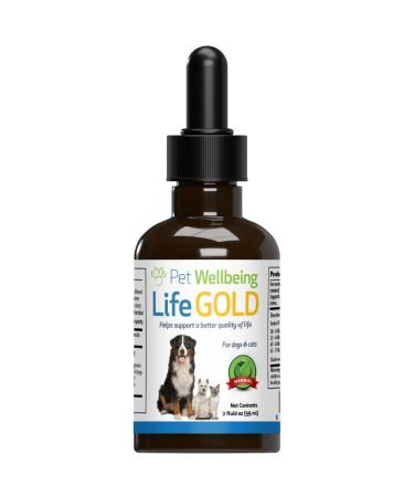Pet Wellbeing - Life Gold for Cats - Immune System Support & Antioxidant Protection for Your Cat with Cancer - 2 oz (59 ml)