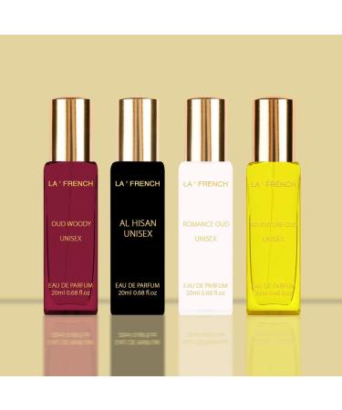 La. French Oudhh Unisex Eau De Parfum Gift Set 4 x 20ml for Men & Women | with Adventure Oud Romance Oud Al Hisan Oud Woody | Eau De Perfume | Rakhi Gift Set For Brother and Sister - Buy Online on GoSupps.com