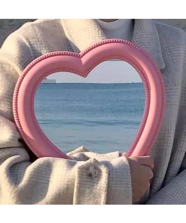 BinaryABC Heart Makeup Mirror - Wall/Desktop Cosmetic Mirror for Bedroom - Valentines Day Gift (Pink) - Buy Online on GoSupps.com