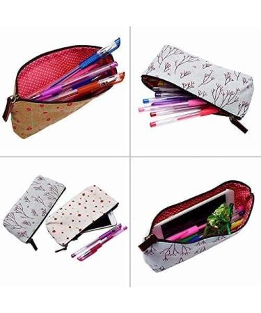Countryside Flower Floral Makeup Bag Set - 4 Pcs Multi-functional Zipper Pencil Pen Cases and Coin Purse - Buy Online on GoSupps.com