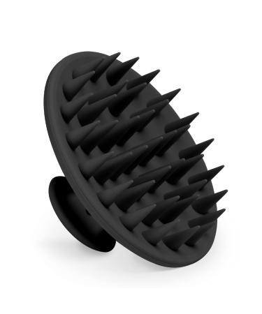 Meartchy Silicone Scalp Massager Shampoo Brush  Scalp Brush for Hair Growth & Dandruff Removal  Hair Scrubber Scalp Stimulator Exfoliator Brush with Soft Bristles for Wet Dry Scalp Care (Black)