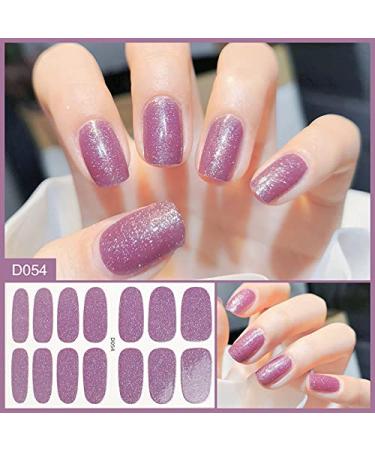 Gradient Purple and Pink Nail Polish Sticker Set - 112 Pieces Self-Adhesive Gel Nail Art Decals with Nail File for Women and Girls - Buy Online on GoSupps.com