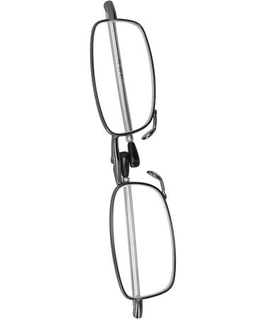 Bezax Foldable Gray Reading Glasses - Blue Light Blocking Presbyopia Eyewear for Men & Women with Portable Storage Box - Stylish & Comfortable (+250) - Buy Online on GoSupps.com