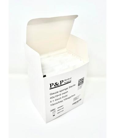 Gauze Surgical Sponges 4x4 Sterile Cotton 8-Ply - High Grade Quality Pads | Box of 200 - All Purpose Class I(a - Buy Online on GoSupps.com