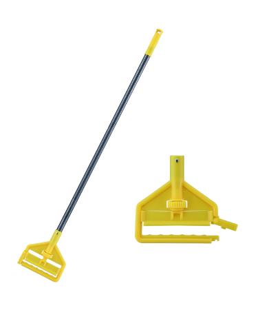 Mop Handle Commercial Heavy Duty - 60 inch Metal Commercial Mop Stick,Side Gate Mop Head Replacement Holder for Floor Cleaning,Clamp Mop Handle Quick Change for Wet Mop