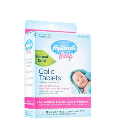 Hyland's Baby Colic Tablets, Natural Relief of Colic Gas Pain and Irritability, 125 Count