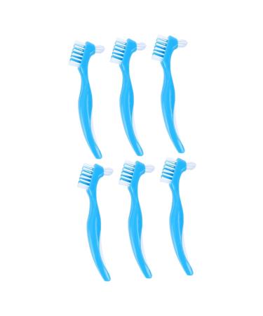 Gatuida 6 pieces portable prosthesis brush toothbrush for artificial teeth prosthesis artificial teeth prosthetic care tools brushes dentures tools artificial