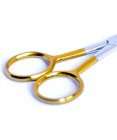 Rounded Tip Nose Hair Scissors for Facial, Ear, and Eyebrow Trimming - Gold - Buy Online on GoSupps.com