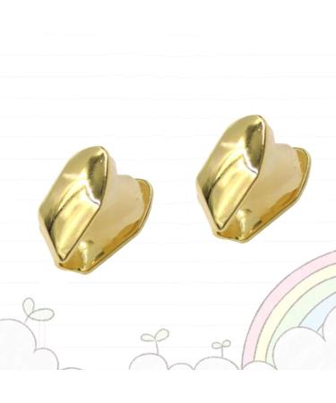 2Pcs Hip Hop Teeth Caps - Shiny Dental Veneers for Men & Women, Golden Single Tooth Braces for Unique Style | Teeth Accessories for Dental Grills - Buy Online on GoSupps.com