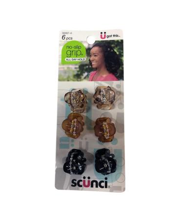 Scunci Mini Octopus Jaw Clips Assorted Colors 6 Count