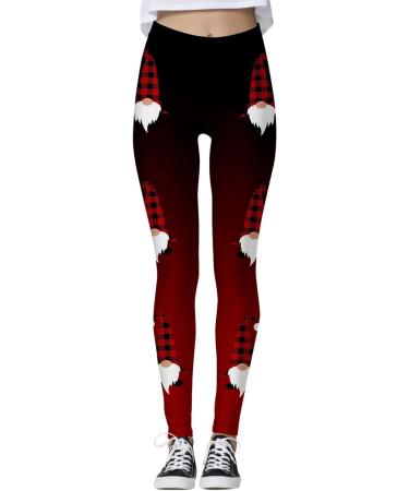 Mjiqing Women's Christmas Leggings - Opaque High Waist Yoga Pants & Streetwear Tights in 34 Wine - Slim Fit Elastic Fitness Wear - Buy Online on GoSupps.com