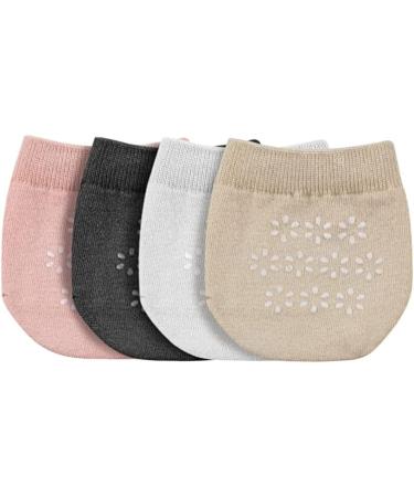 Shop 4 Pairs Women's Mesh Toe Socks - Slide-Resistant Breathable Half Socks in Black White Pink & Skin Colors - Buy Online on GoSupps.com