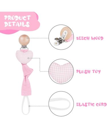 Vicloon 3 Pcs Baby Dummy Clips: BPA-Free Soother Pacifier Chain Holder for Teether Toy - Pink/Beige - Buy Online on GoSupps.com