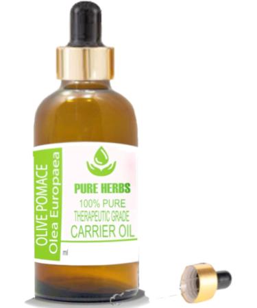 Pure Herbs Olive Pomace Oil 100ml - Pure & Natural Therapeutic Grade Carrier Oil with Dropper - Best for Skin & Hair - Buy Online on GoSupps.com