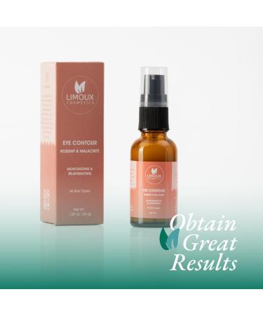 Eye Contour Cream - Anti-Aging Brightening & Moisturizing - Malachite & Rosehip - Paraben Free Vegan - 1 oz - Buy Online on GoSupps.com