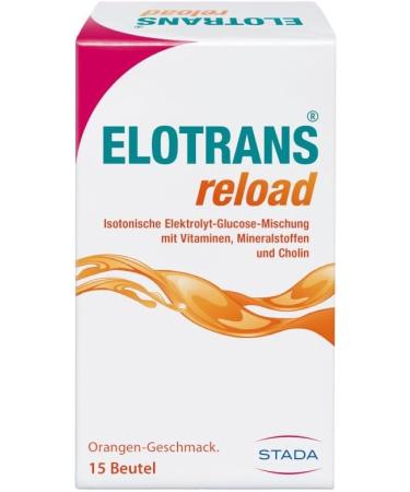 Elotrans Reload Isotonic Electrolyte & Glucose Mixture | Dietary Supplements with Magnesium Potassium Choline & B Vitamins - 3x15 Bags - International Shipping Available - Buy Online on GoSupps.com