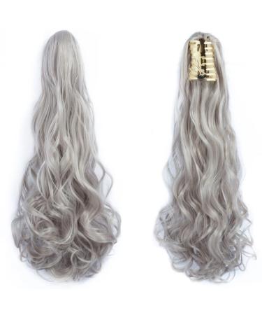 Ponytail Extension Claw Clip on Wavy Ponytail Extension 22'' Claw Clip Wavy Ponytail Hair Extensions Synthetic Clip in Ponytail Hairpieces for Women Girls Daily Party Pony Tails Hair Extensions(Color 22inch Sh88-4503