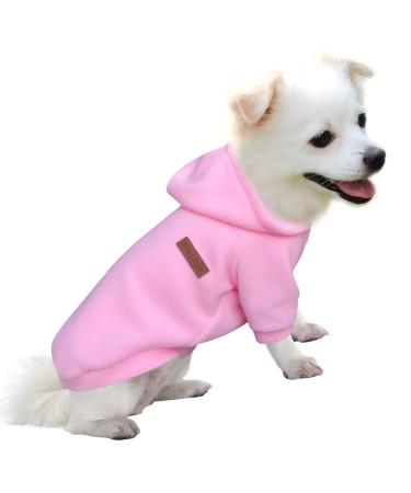 Hualisiji dogs hoodie dogs sweatshirt fleece sweater dog chihuahua sweater warm and light with a soft texture easy to wear and light colors (l pink) l pink pink