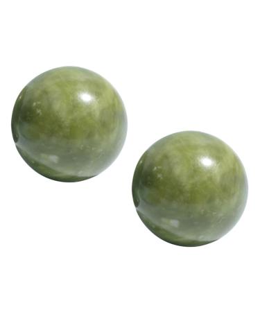 Lurrose massage tools 2 piece massage ball hand ball exercise workout ball hand exercise ball green baoding balls baoding balls for adult meditation massage jade hand exercise rolling balls
