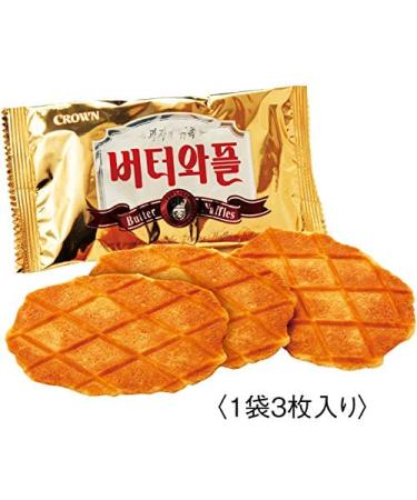 Korean Crown Butter Waffle Cookies - Authentic Korean Souvenir - Buy Online on GoSupps.com