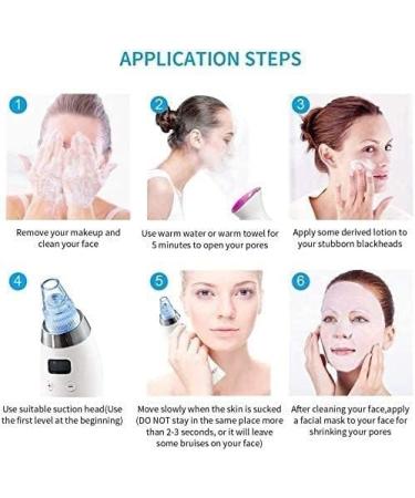 JYYBN 5 Adjustable Suction Power Blackhead Remover USB Rechargeable Facial Pore Cleaner Electric Whitehead Extractor Tool with 4 Suction Probes - Buy Online on GoSupps.com