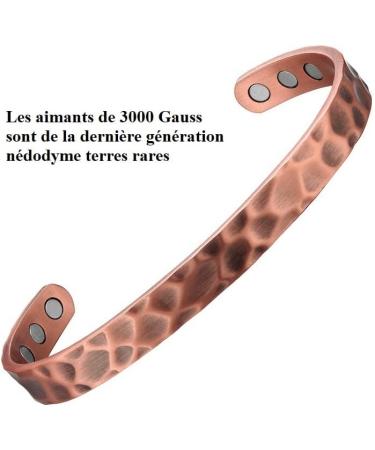 Magnetic Copper Bracelet with Hammered Design - Arthritis & Pain Relief - Energy Therapy Wrist Strap for Women - Buy Online on GoSupps.com
