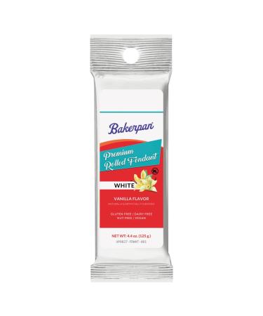 Bakerpan Premium Rolled White Fondant, Vanilla Flavor - 4.4 Ounces