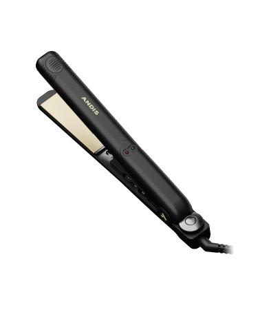Andis 67615 Professional High Heat 1-inch Ceramic Tourmaline Ionic Flat Iron - Fast Frizz-Free Ceramic Hair Straightener Gentle Glide for Waves Curls and Smooth Hair Black/Gold Black/Gold 1 inch