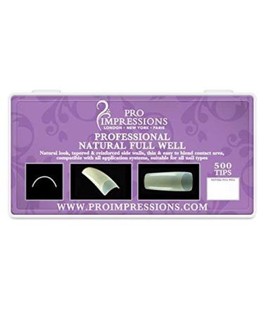 Pro Impressions Advance Natural Full Well 50 Nail Tips Size 9